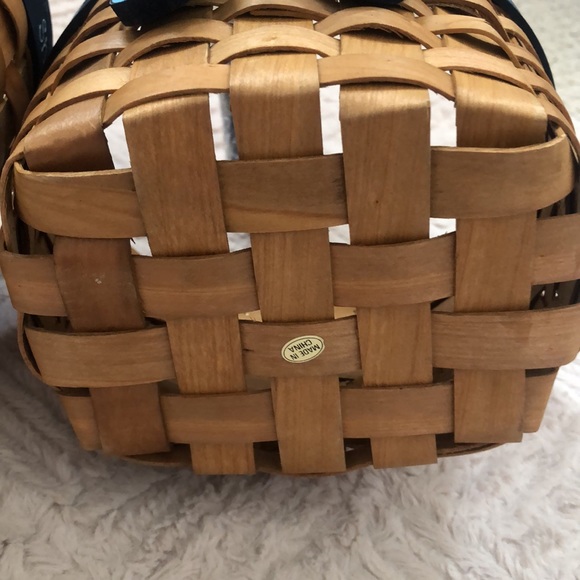 Set of 2 handled nested baskets, snowman charms and ceramic handles - New - Picture 13 of 16